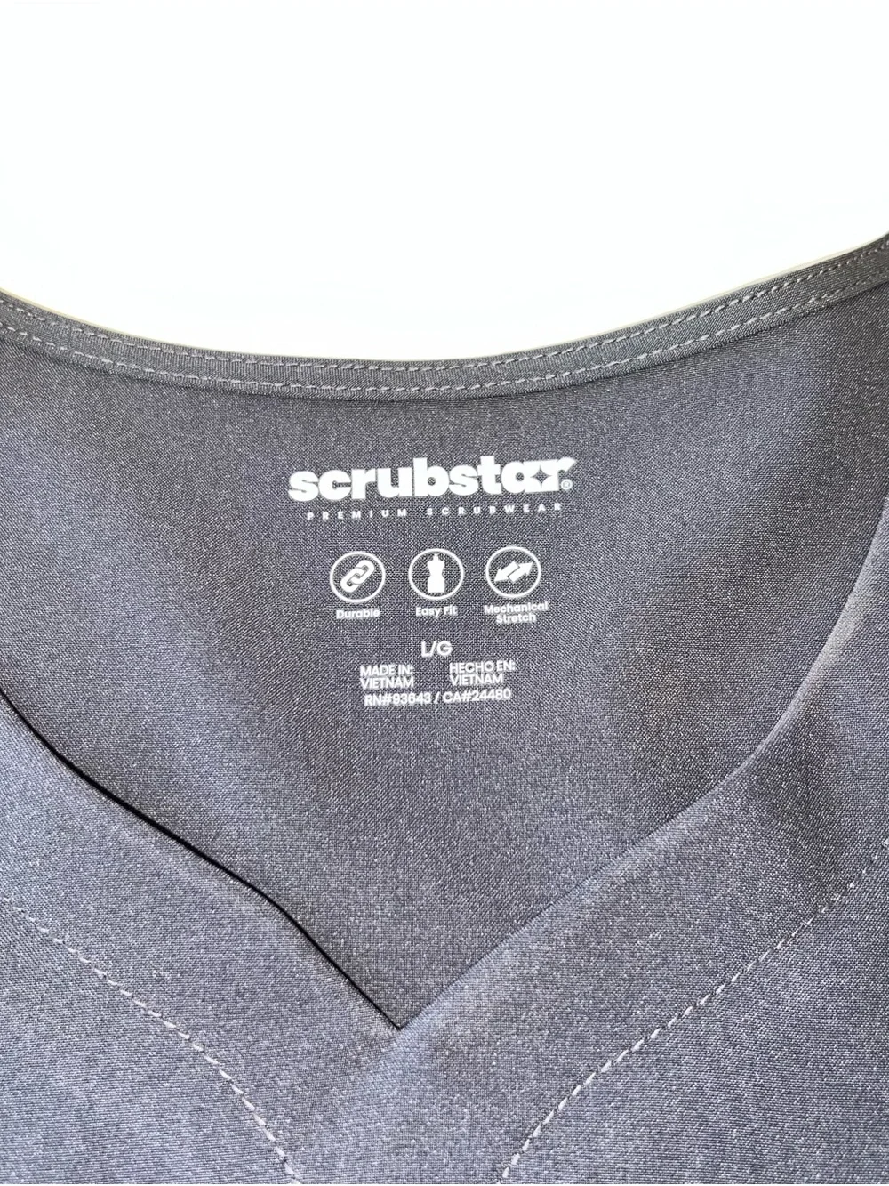 Women’s Scrubstar Premium Top  Charcoal Gray Short Sleeve Work Tee V-neck